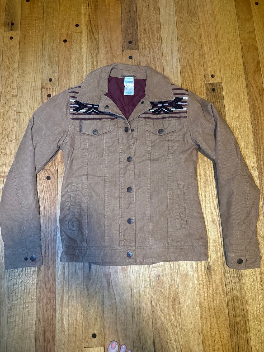 Cinch Men’s S Brown Corduroy Jacket Aztec Southwestern Western Snap Lined